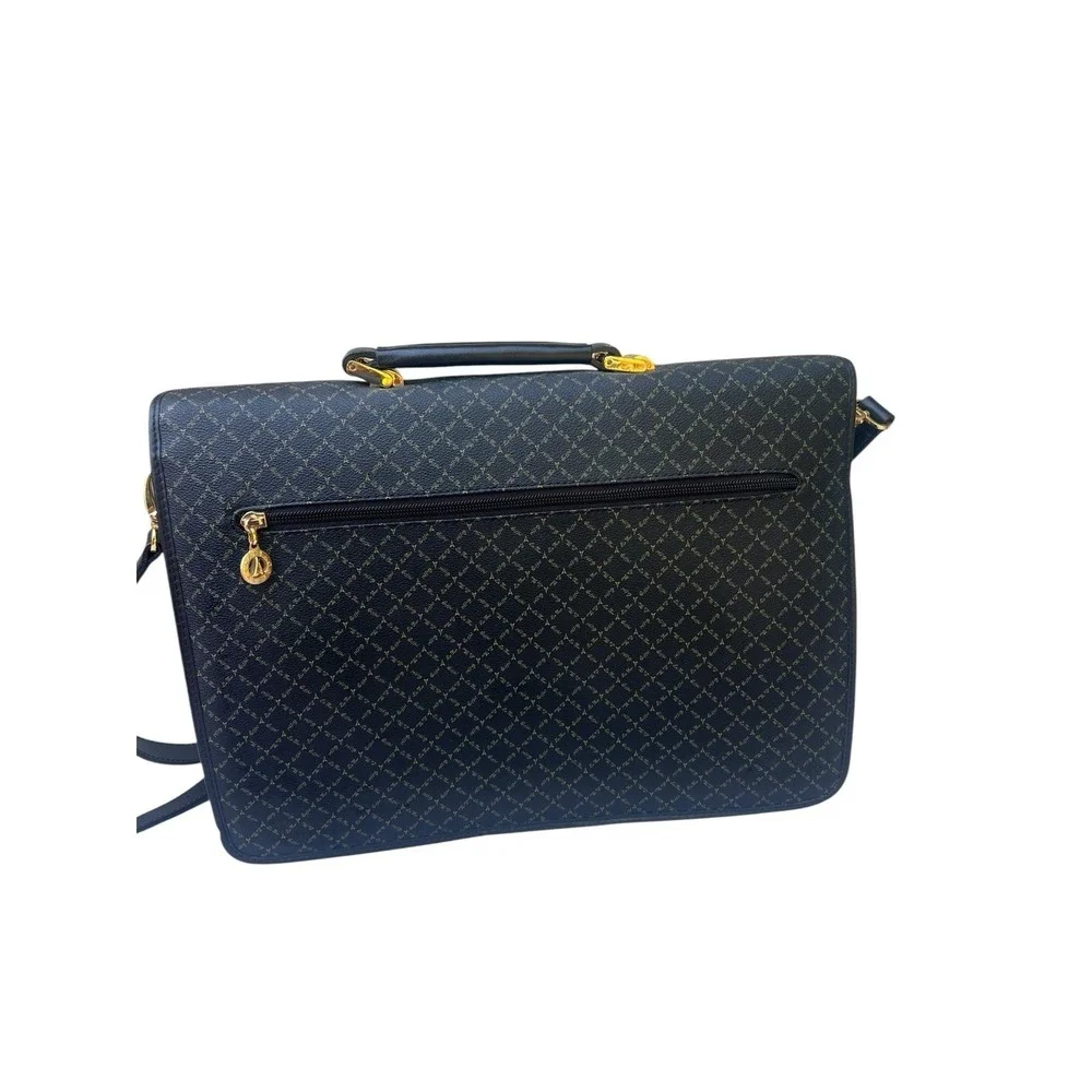 Vintage La Tour Eiffel Paris Black Monogram Briefcase Messenger Shoulder Bag 16